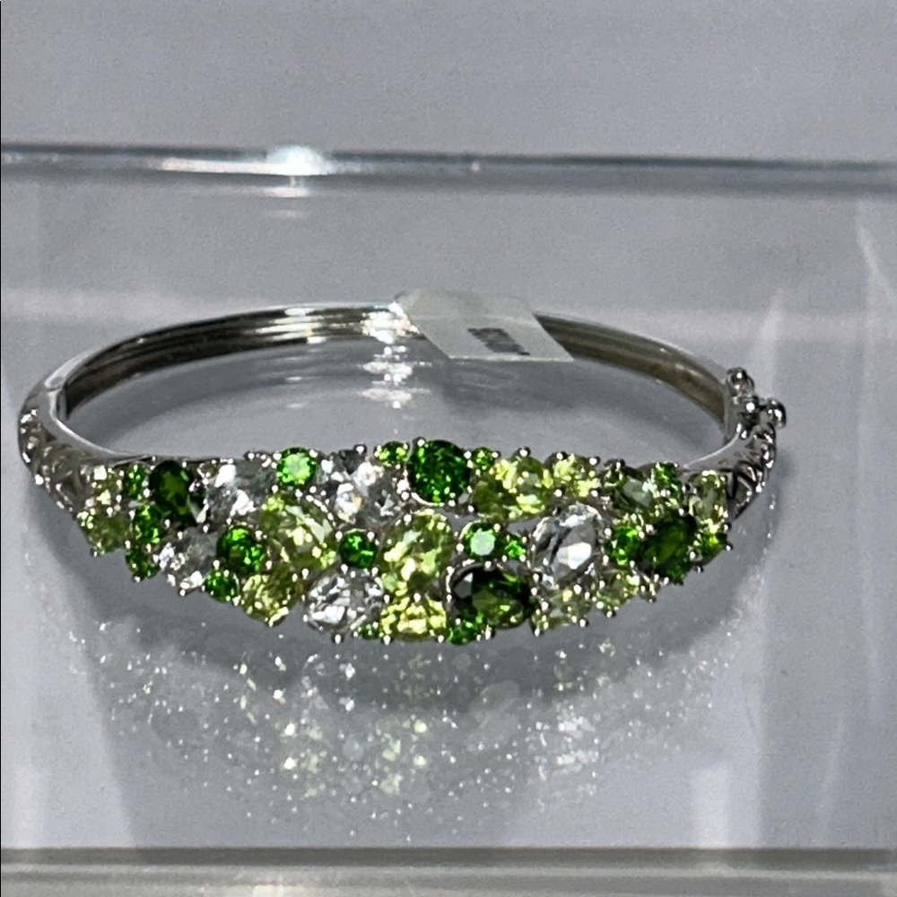NWT Chuck Clemency Designer Sterling Silver Multi Gemstone Cuff Bracelet Boho